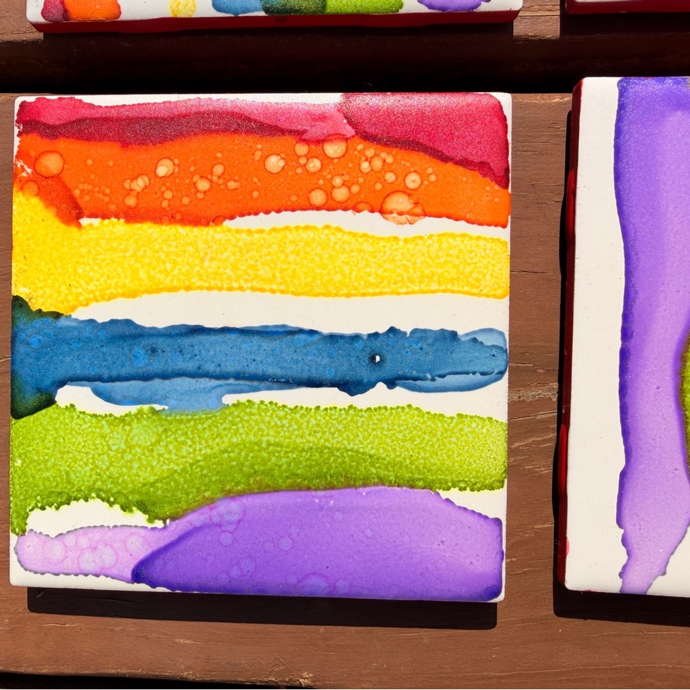 Colorful Abstract Coasters Set - Picture 5 of 9